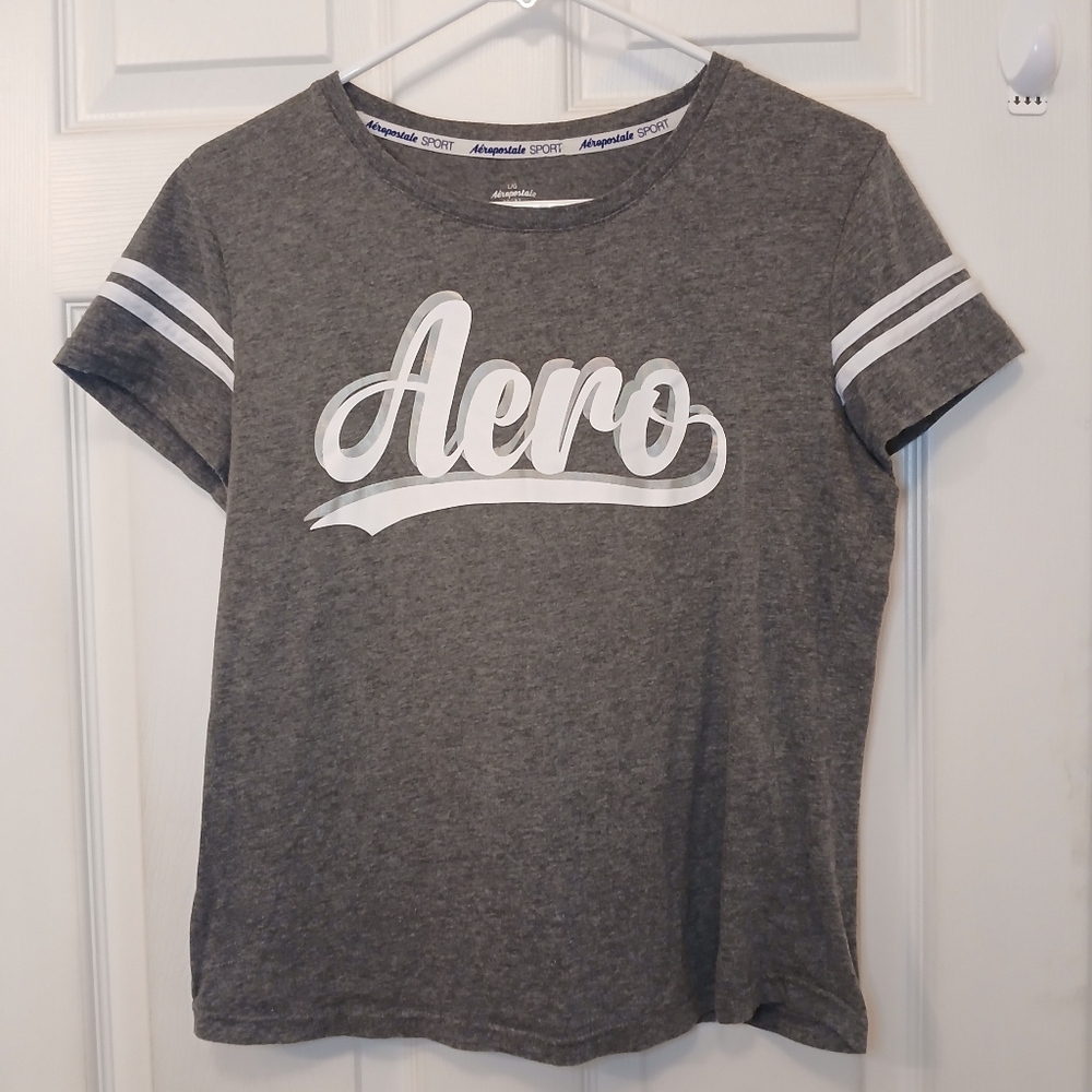 Aeropostale Sport T-Shirt Women's Size L Grey